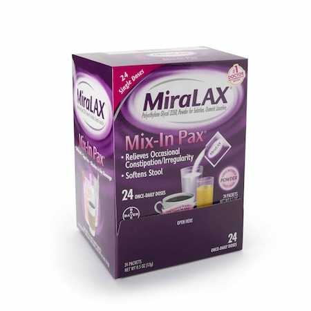 Miralax Laxative Powder 17 Gram Strength Polyethylene Glycol 3350, 24PK 11523726808
